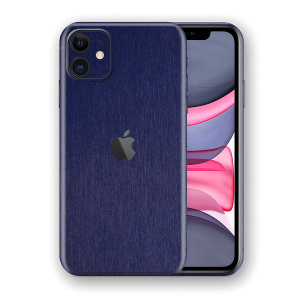 iPhone 11 BRUSHED BLUE Metallic Skin For Cheap