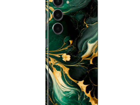 Samsung Galaxy S23+ PLUS SIGNATURE AGATE GEODE Royal Green-Gold Skin Discount