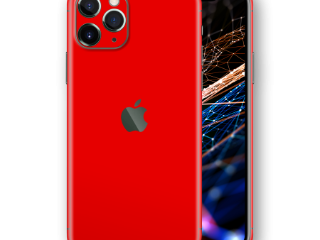 iPhone 11 Pro MAX GLOSSY Bright Red Skin Online now