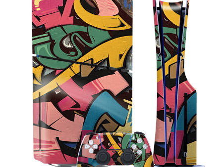 PS5 Slim (DISC Edition) SIGNATURE Vintage Street Art Skin For Cheap