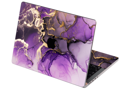 MacBook PRO 16  (2021 2023) SIGNATURE AGATE GEODE Purple-Gold Skin Sale