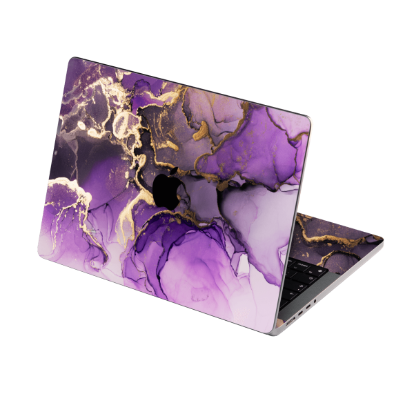 MacBook PRO 16  (2021 2023) SIGNATURE AGATE GEODE Purple-Gold Skin Sale