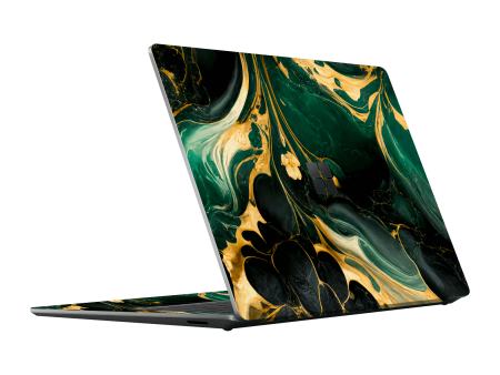 Surface Laptop 4, 13.5”  SIGNATURE AGATE GEODE Royal Green-Gold Skin Sale