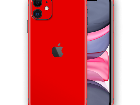 iPhone 11 GLOSSY Bright Red Skin Online Sale