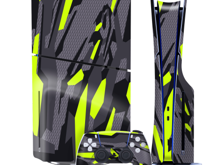 PS5 Slim (DISC Edition) SIGNATURE Abstract Green CAMO Skin Supply