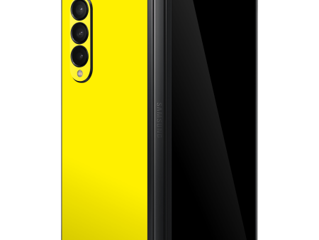 Samsung Galaxy Z FOLD 3 GLOSSY Lemon Yellow Skin For Cheap