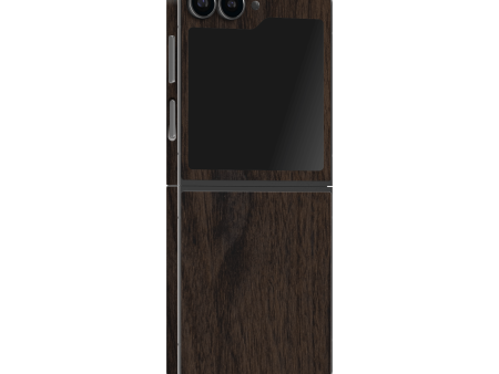 Samsung Z Flip 6 LUXURIA Textured DARK WALNUT Skin Fashion